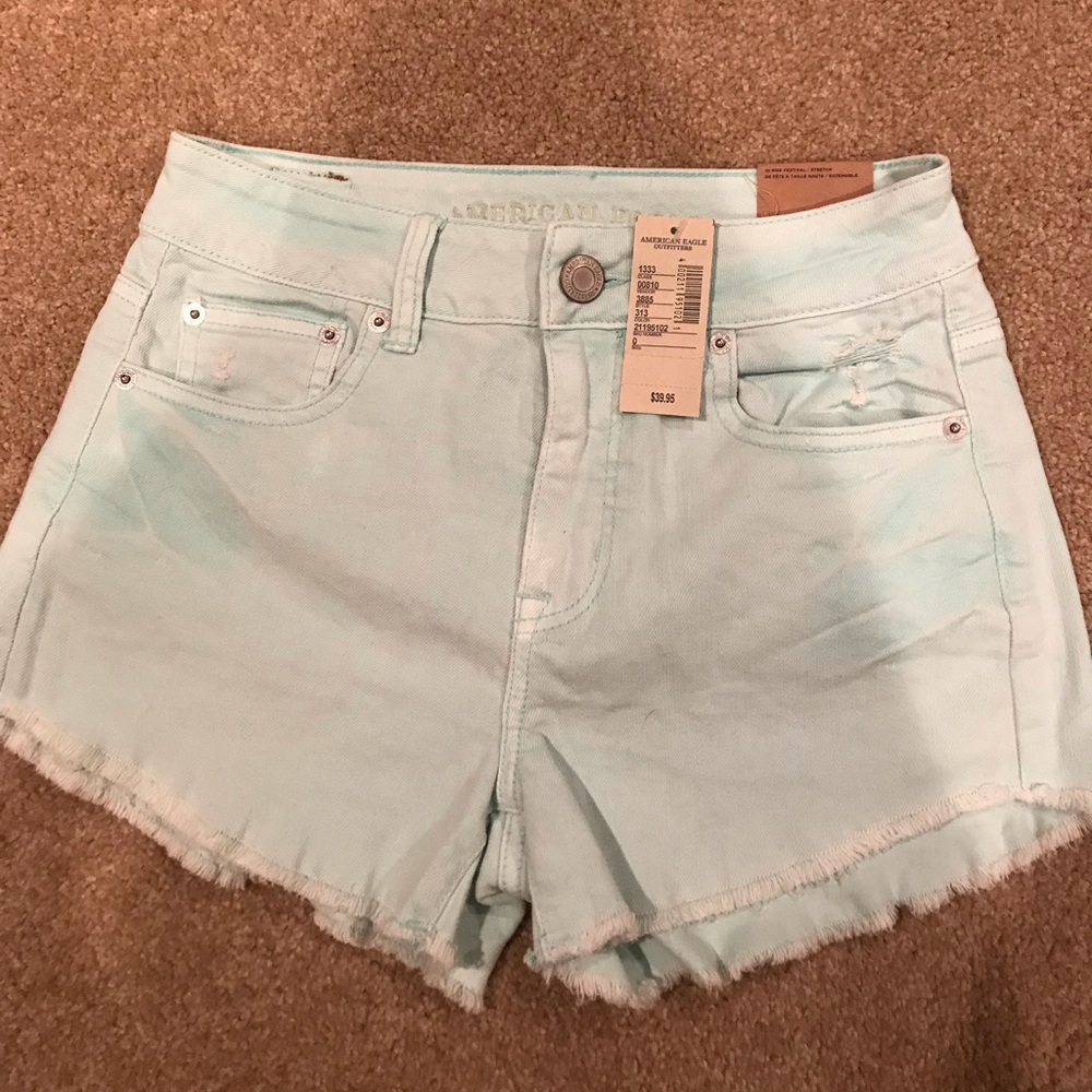 Mint Green American Eagle Jean Shorts